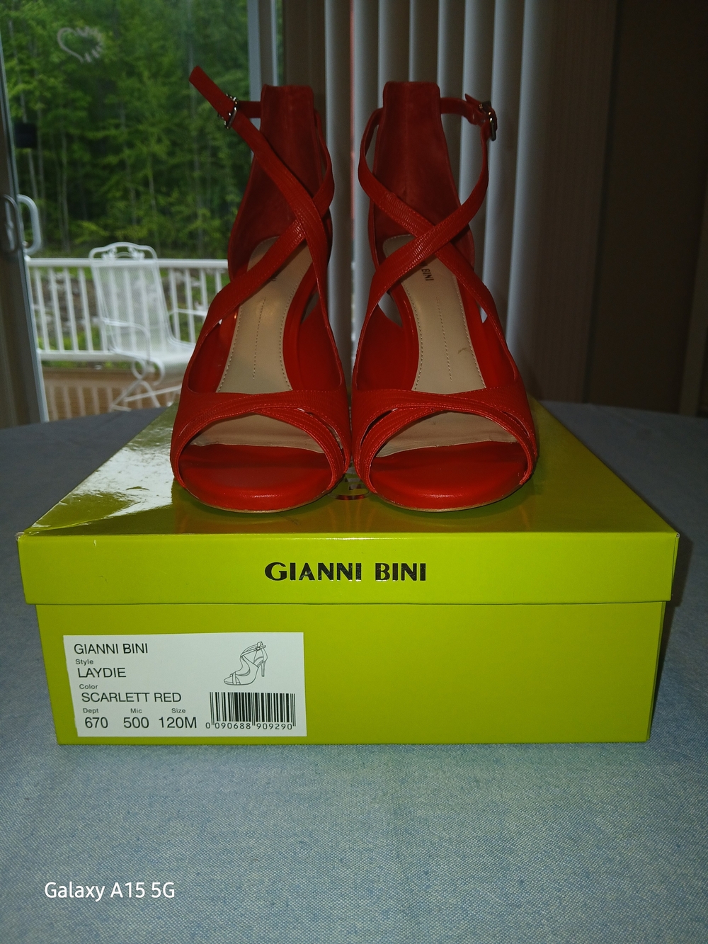 Gianni Bini Bright Red Slingback Peep-Toe Heels - Picture 2 of 4